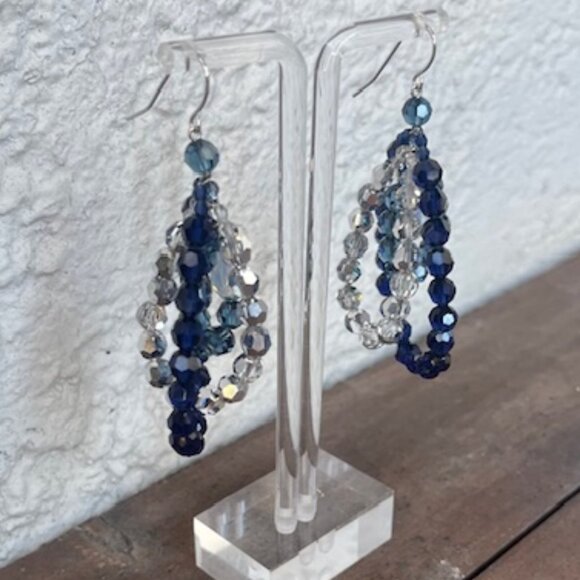 RARE Swarovski Beaded Crystal Spinner Earrings – new in box - Picture 3 of 4